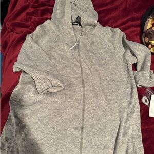 DKNY Women's Gray Hi/Low Sweater